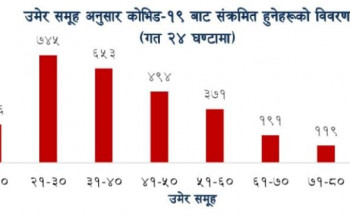 पछिल्लो २४ घण्टामा २१ देखि ३० वर्ष उमेर समूहका व्यक्ति बढी संक्रमित